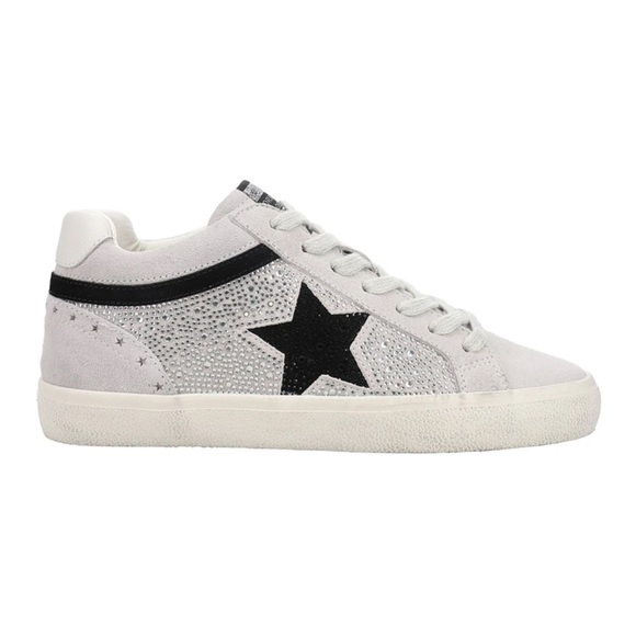 Vintage‎ Havana Bounce Metallic Lace Up Womens Sz 9 Rhinestone Grey, Silver - Picture 1 of 13